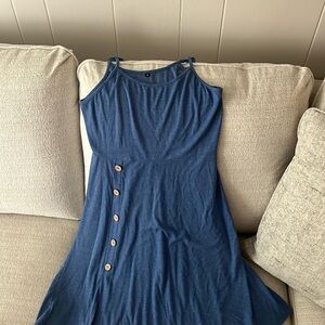Blue tank button up dress
